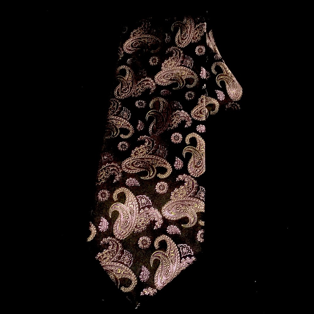 Brioni silk tie black purple
